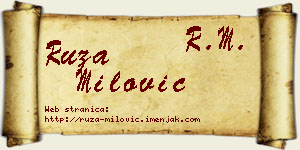 Ruža Milović vizit kartica